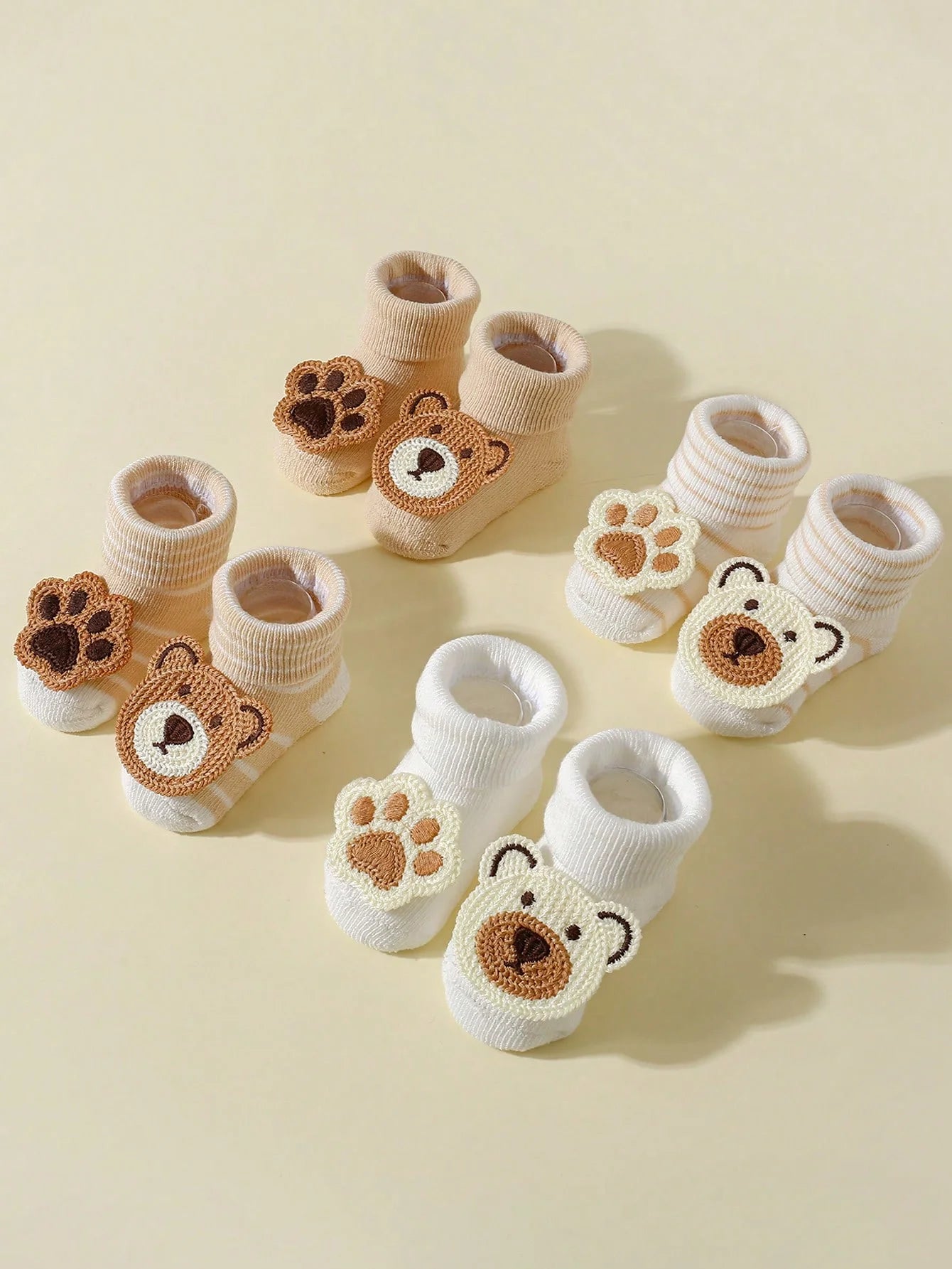Lot 4 Chaussettes Bébé – Ours Mignon