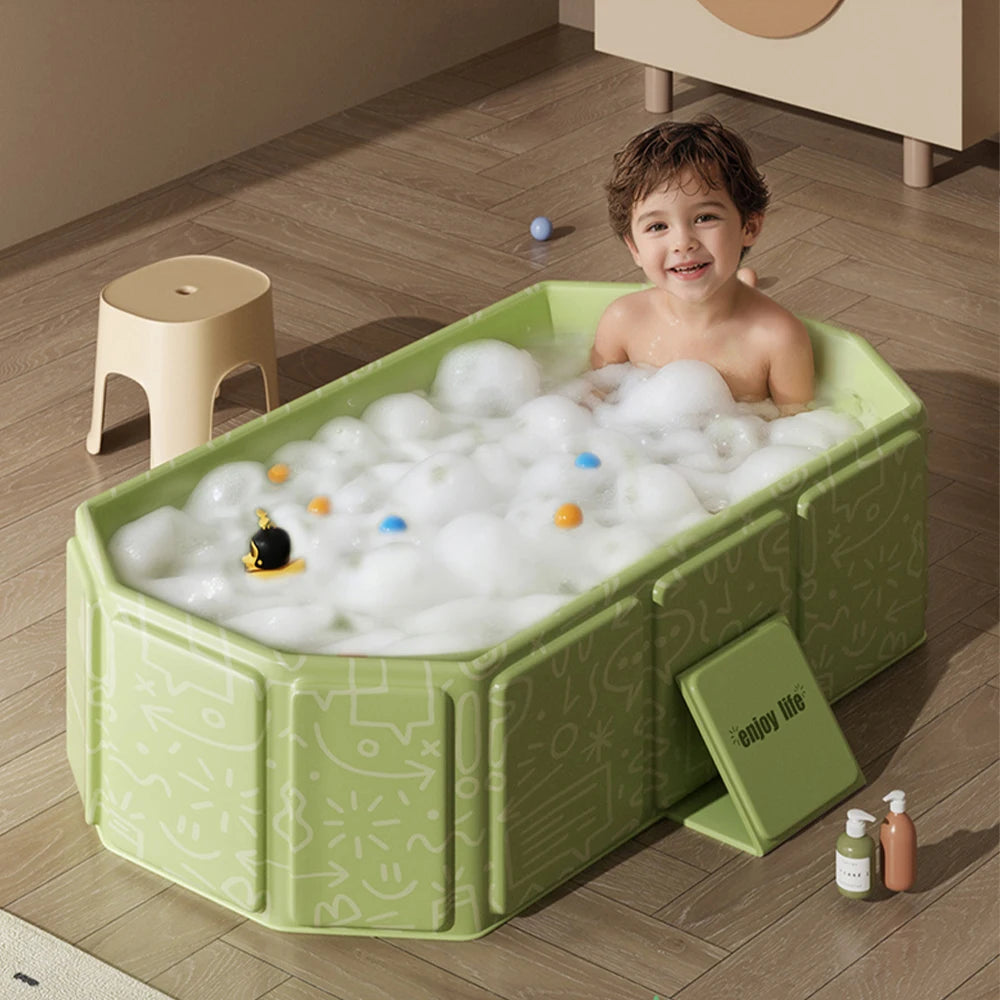 1pc Baby Bath Basin Foldable Bath Basin Easy To Store Simple Bathtub Convenient To Carry For Indoor And Outdoor Use