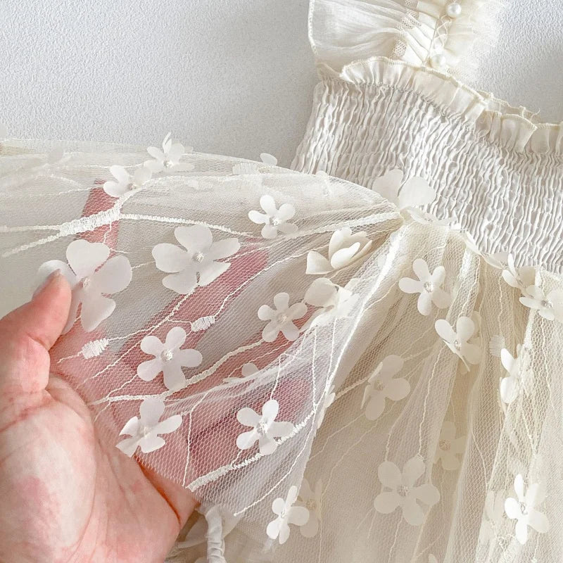Barboteuse Bébé Fille Princesse – Dentelle Fleurie Élégante
