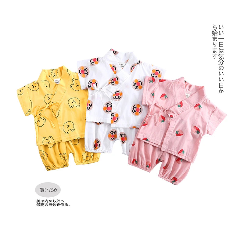 Pyjama Bébé Été 2 Pièces – Haut Cartoon & Short Confortable