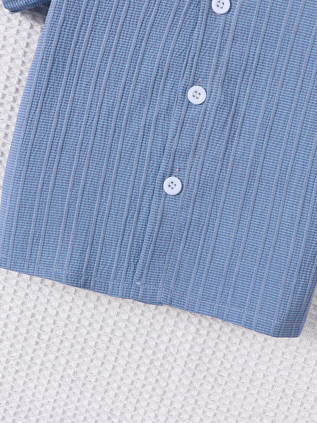 Ensemble Bébé Garçon 2 Pièces – Chemise Jacquard & Short d'Été