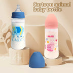 330ml Painted cartoon baby baby anti-choking Pp babybottle suitable set for newboms 0-24 months baby bottlemother and baby
