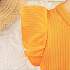 Robe Bébé Fille Jaune – Motif Abeille & Bandeau Assorti