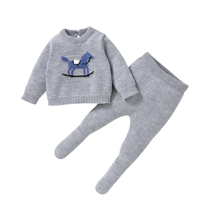 Ensemble Tricot Bébé – Hiver, 0-9 mois, Manche Longue