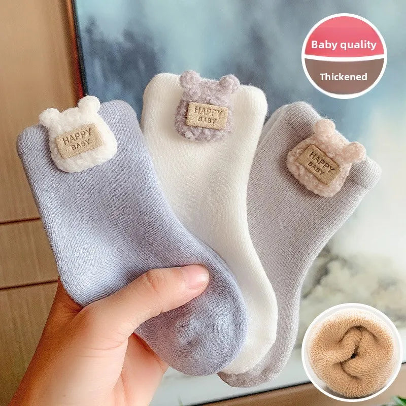 Chaussettes Bébé – Chaudes Antidérapantes 3 paires