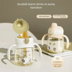 For 0-3Y Baby Anti Choking Bottle PPSU Safe Material Cup 240ML Baby Straight Straw Learning Drink Cup Kids Water Bottles