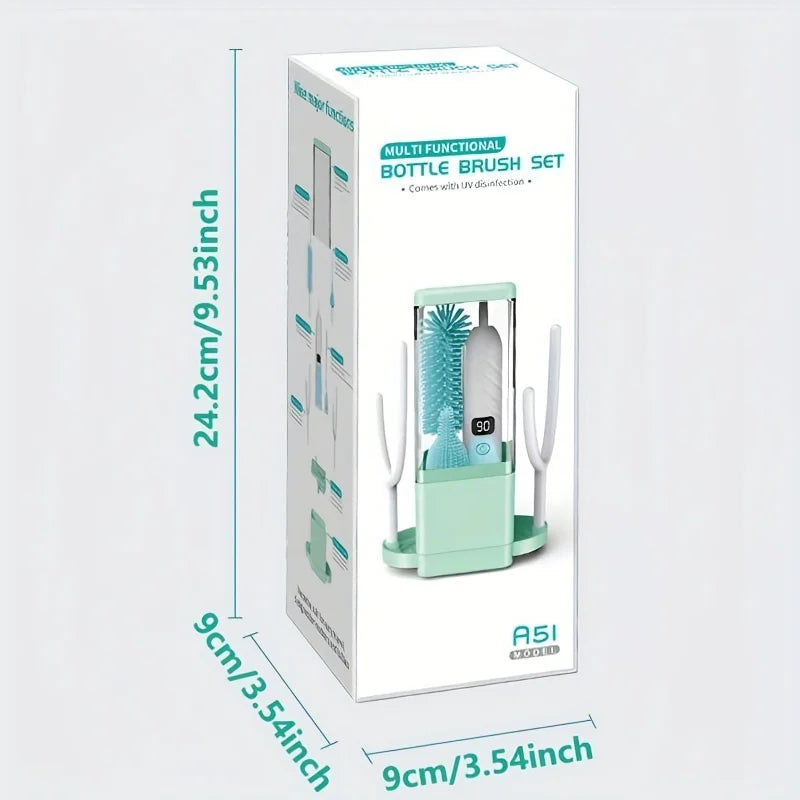 Rechargeable Electric Bottle Brush Set Cleaner Dual Speeds Water Bottle Soothing Item Straw Brushes Milk Stirrer Silicone Brush