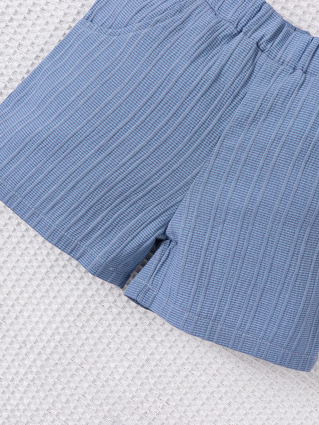 Ensemble Bébé Garçon 2 Pièces – Chemise Jacquard & Short d'Été