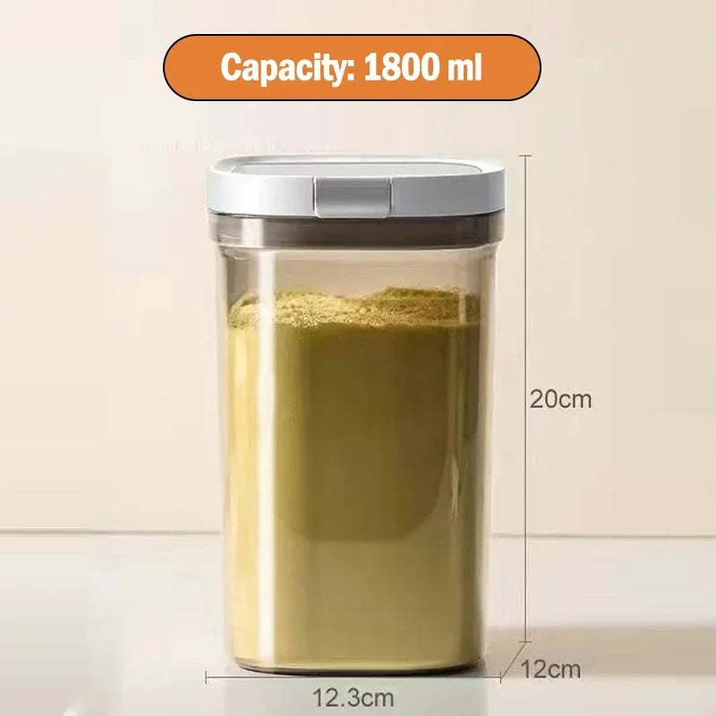 Three-in-one infant formula milk powder storage container  Magnetic key sealed fresh and multi-capacity