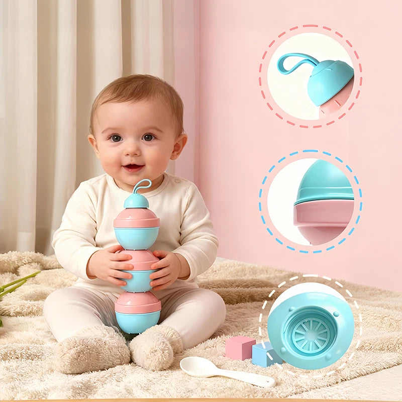 3-layer storage box, independent layered milk powder compartments, food storage box, baby food container suitable for travel