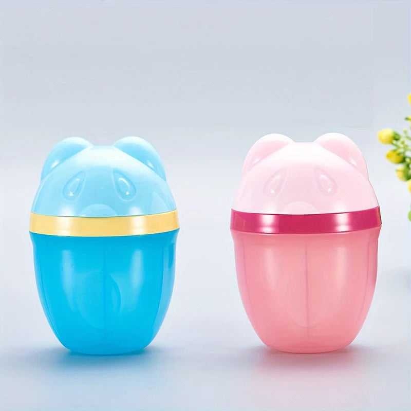 3-Compartment Rotating Milk Powder Box, Storage Container, Cartoon Mini Portable Snack Dispenser for Travel