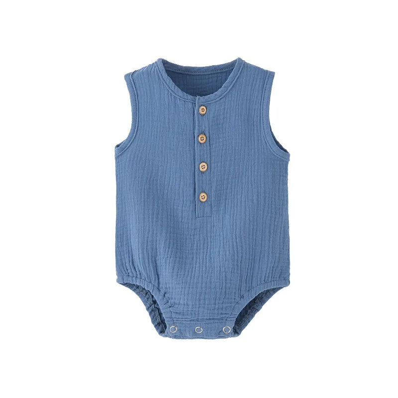 Body Bébé 100 % Coton & Lin – Barboteuse Sans Manches
