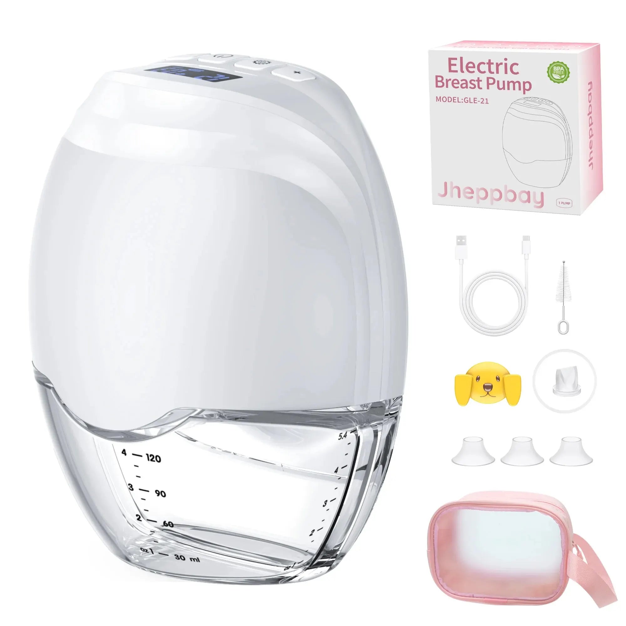 Wearable Breast Pump Electric Breastpumps Hands Free Comfort Milk Collector Lightweight with LED Display 3 Modes & 12 Levels