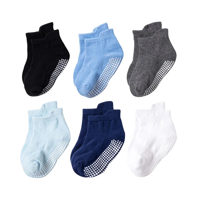 Lot 6 Chaussettes Bébé – Anti-glisse