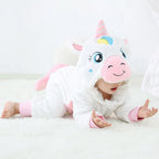 0-4T Big Size Baby Rompers Winter Warm Christmas Baby Jumpsuits Unicorn Kigurumi Pajamas Onesies for Babies Newborn Baby Clothes
