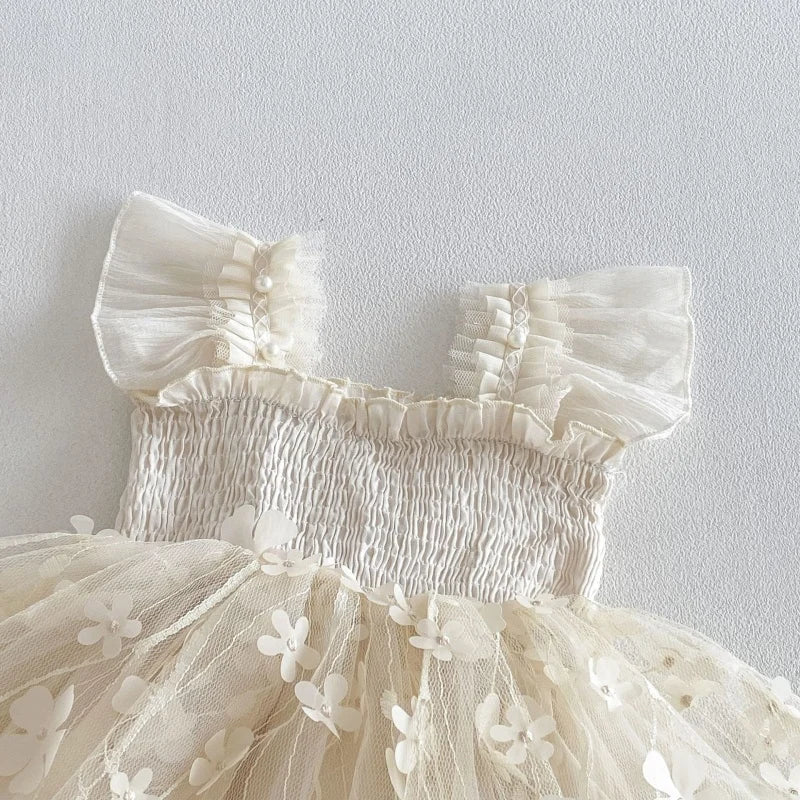 Barboteuse Bébé Fille Princesse – Dentelle Fleurie Élégante