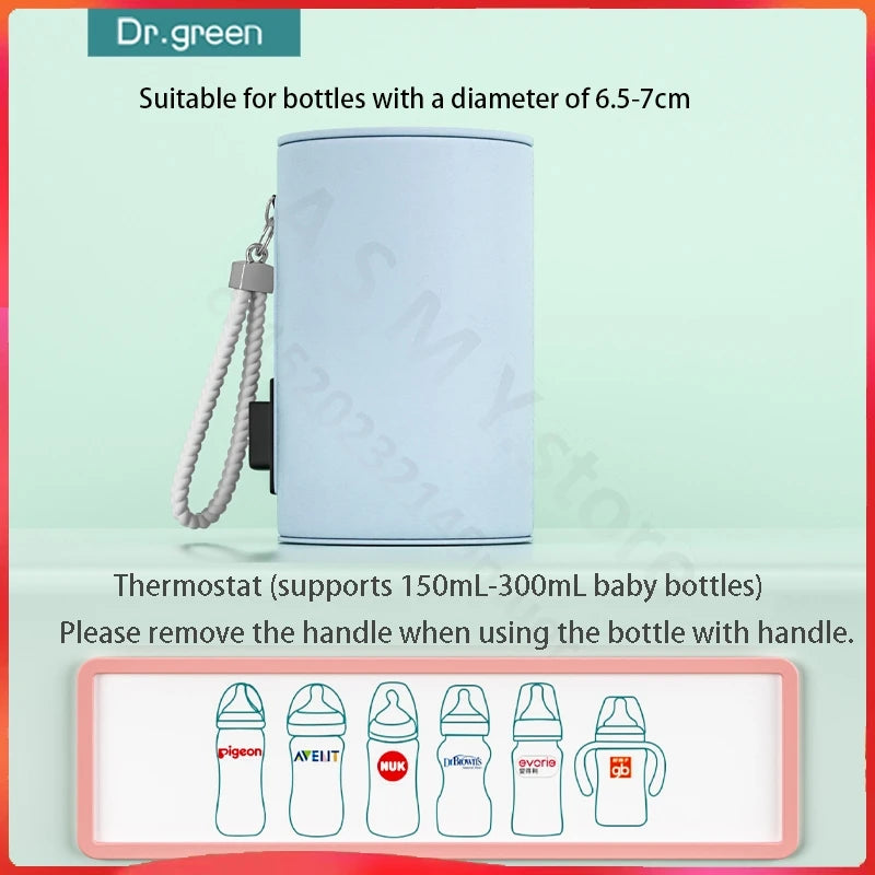 Dr.Green  USB Universal Smart thermostat for 150mL-300mL newborn baby bottles Removable/washable Easy to carry outside