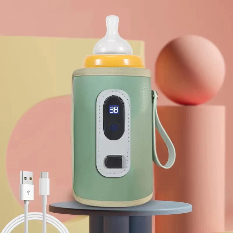 Portable Baby Bottle Insulation Sleeve, Baby Milk Insulation Device with LCD Screen, USB Insulation Bottle for Car Travel