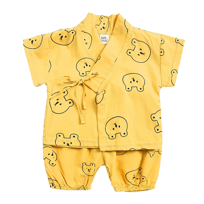 Pyjama Bébé Été 2 Pièces – Haut Cartoon & Short Confortable