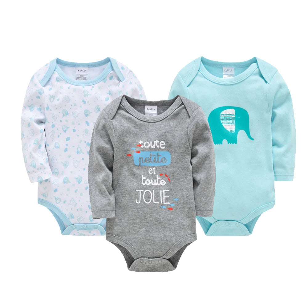Body Bébé – 3/6 pcs Coton Manche Longue