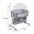 3 In 1 Travel Bed For Babies, Side Bed, Baby Cradle, Baby Bed, Baby Rocker, 6 Height Adjustable, Swing To Sleep, For Infants/Pet