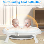 Baby bathtub with bathtub holder foldable with Bath cushion-safe and comfortable for newborn-blue/pink/gray