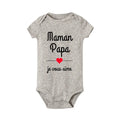 Body Bébé "Maman Papa Je Vous Aime" – Barboteuse à Message
