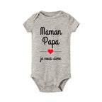 Body Bébé "Maman Papa Je Vous Aime" – Barboteuse à Message