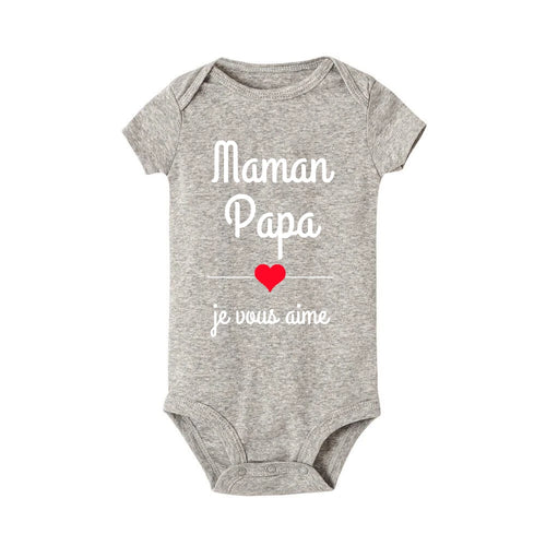 Body Bébé "Maman Papa Je Vous Aime" – Barboteuse à Message