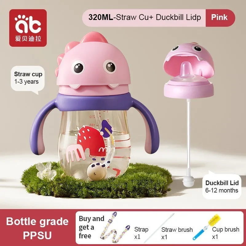 AIBEDILA Baby Drinking Cup Baby Glass Cups Kids Cup With Straw Water Bottles for Kids Children's Water Bottle Items Mother Solid