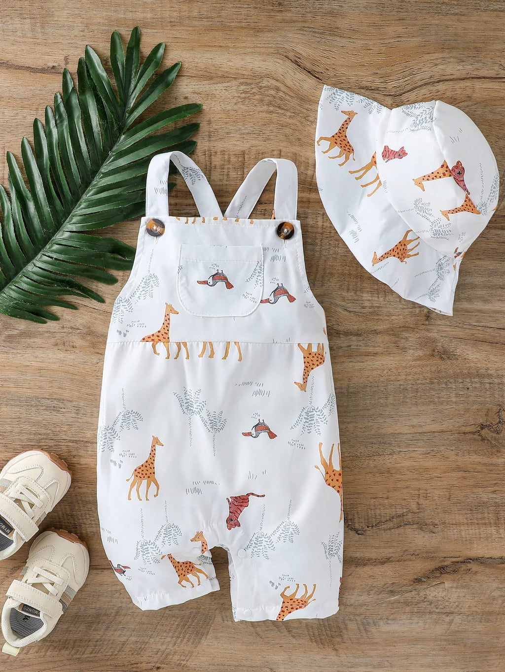Ensemble Bébé Garçon Été – Barboteuse Sans Manches & Chapeau