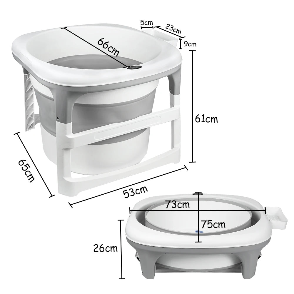 Large bathtub for newborn, baby, child, adult, shower or outdoor-Gray