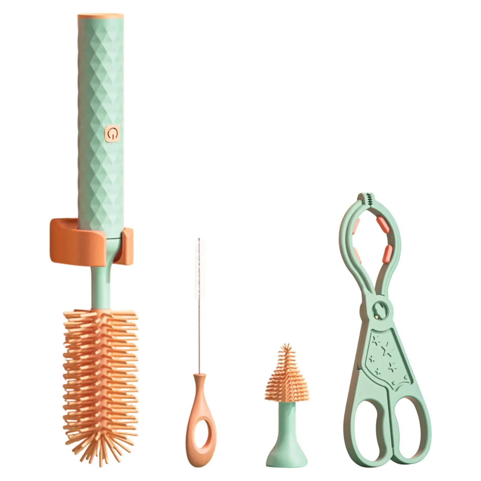 Portable 360 Silicone Bottle Washer Brush Travel Cleaner Set Electric Baby Bottle Cleaning Brush