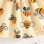 Robe Bébé Fille Jaune – Motif Abeille & Bandeau Assorti