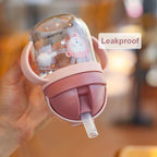 MAMIJOY  BY01 Kids Water Sippy Cup Creative Cartoon Baby Feeding Cups with Straws Leakproof Water Bottles Outdoor Childrens Cup