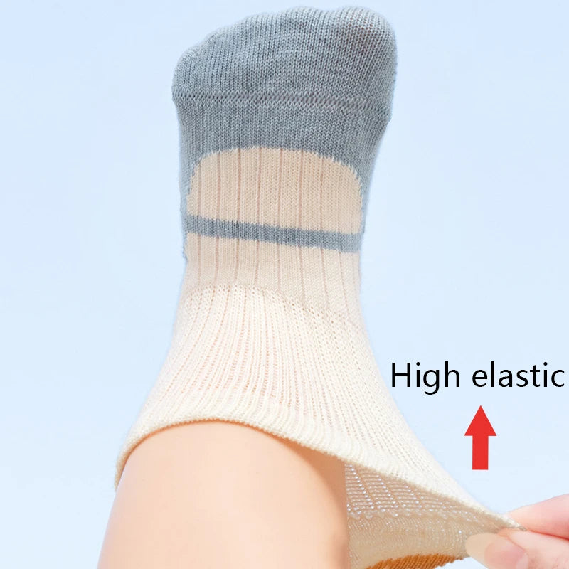 3/6 Pairs Baby Floor Socks with Grips Breathable Cotton Non-Slip Socks for Toddlers 0-5 Years