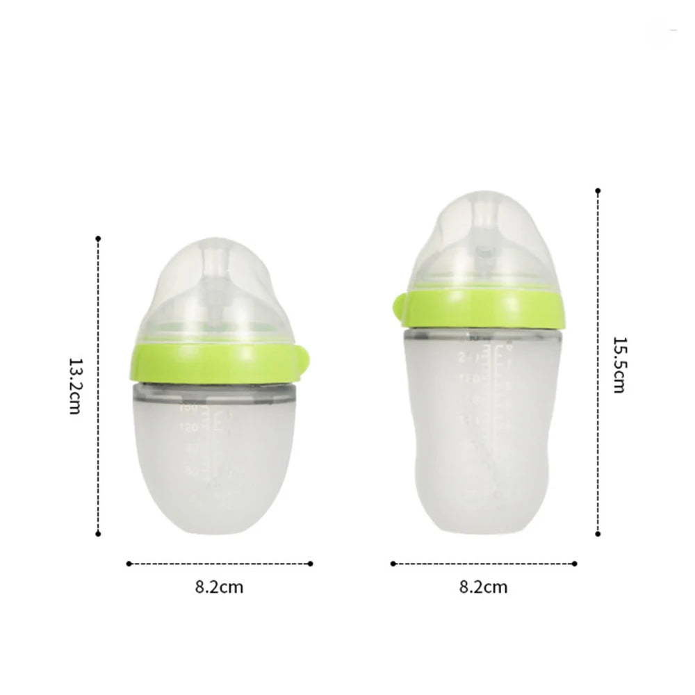 Silicone Baby Bottles for Newborn Baby  Anti Colic Infant Bottles Wide Neck  Nipple Slow Flow Breastfeeding Toddler Bottles 1PC