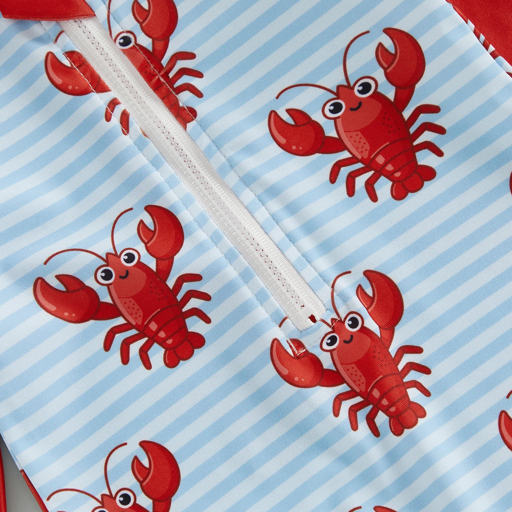 Maillot de Bain Bébé Garçon Anti-UV – Manches Longues avec Chapeau