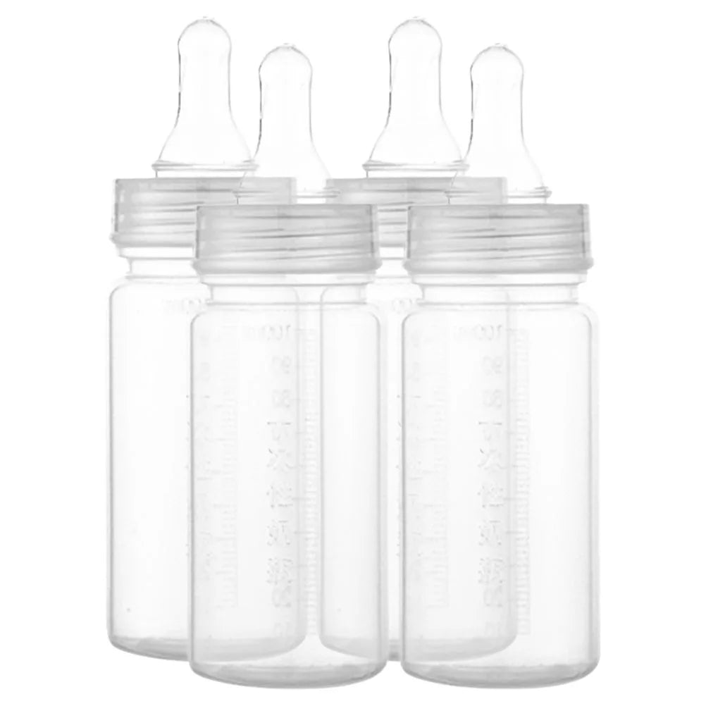 4Pcs Newborn Milk Bottle Disposable Baby Bottles Heat Resistant Plastic Feeding Bottle with Scale for Infants 0-3 Months