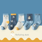 10 Pairs Boys Cartoon Duck Socks Children Baby Toddler Sport Socks School Student Spring Autumn Soft Kids Fashion Mid Tube Socks