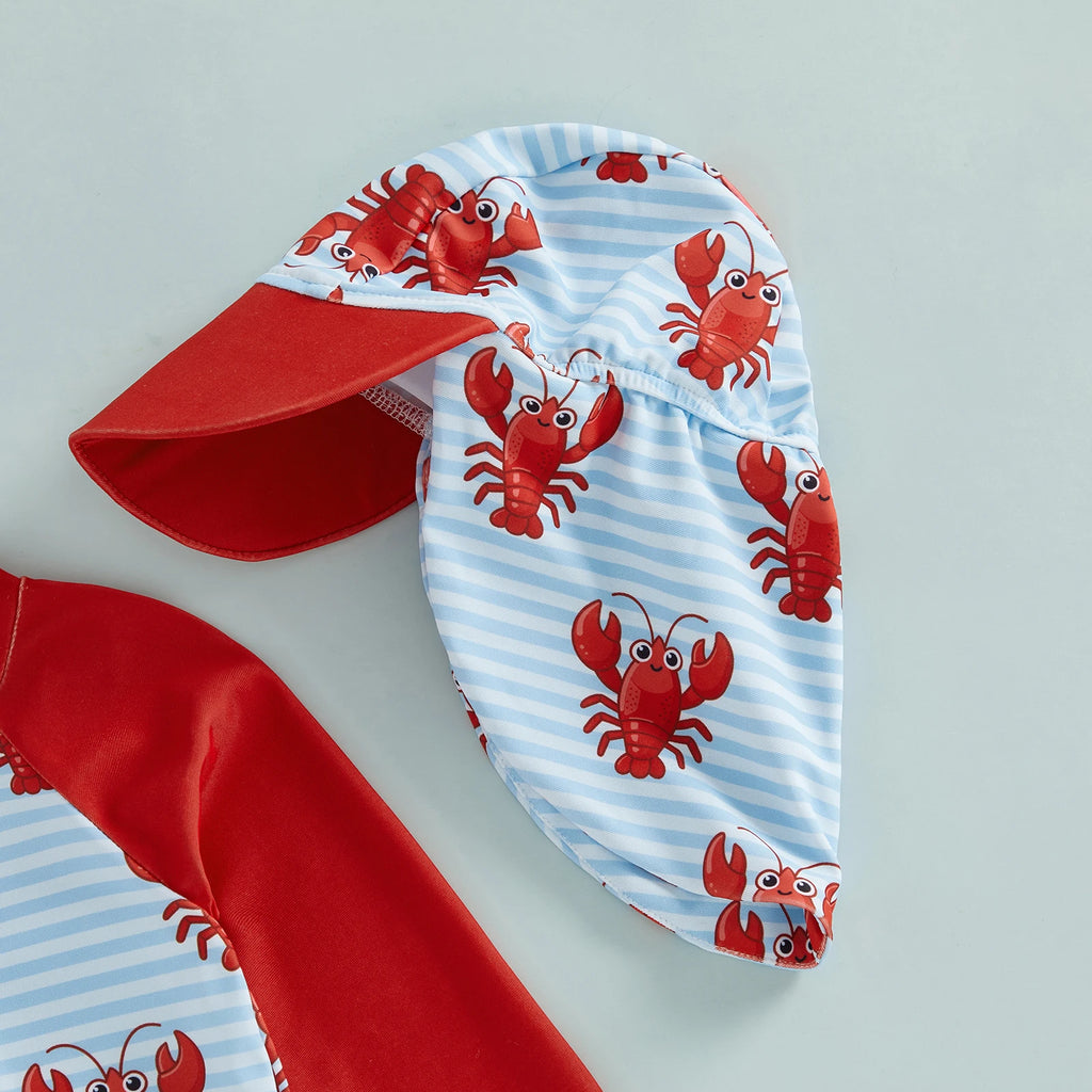 Maillot de Bain Bébé Garçon Anti-UV – Manches Longues avec Chapeau