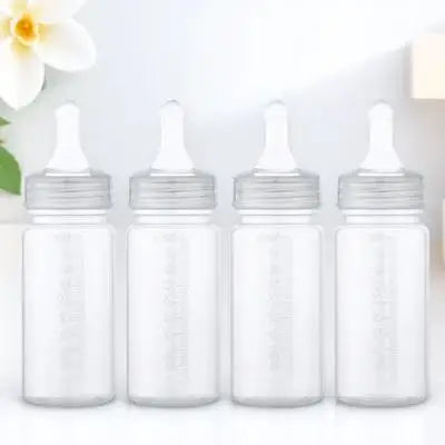 4Pcs Newborn Milk Bottle Disposable Baby Bottles Heat Resistant Plastic Feeding Bottle with Scale for Infants 0-3 Months