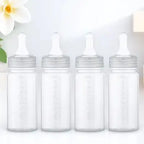 4Pcs Newborn Milk Bottle Disposable Baby Bottles Heat Resistant Plastic Feeding Bottle with Scale for Infants 0-3 Months
