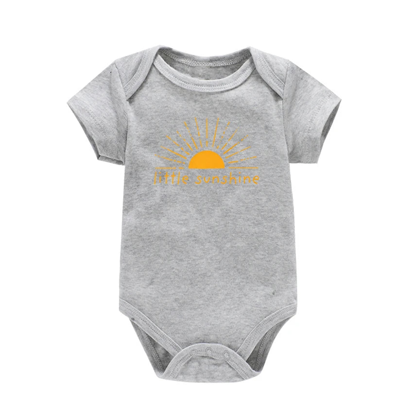 3-24M Cotton Bodysuit For Newborns Little Sunshine Baby Infant Baby Girls Boys Clothes Jumpsuit Solid Baby's Rompers Summer
