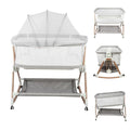 3-in-1 Baby Cot, Baby Bed, Baby Rocker, Baby Travel Bed with Mattress, Bassinet with 6 Height, Cradle Function, Breathable Mesh