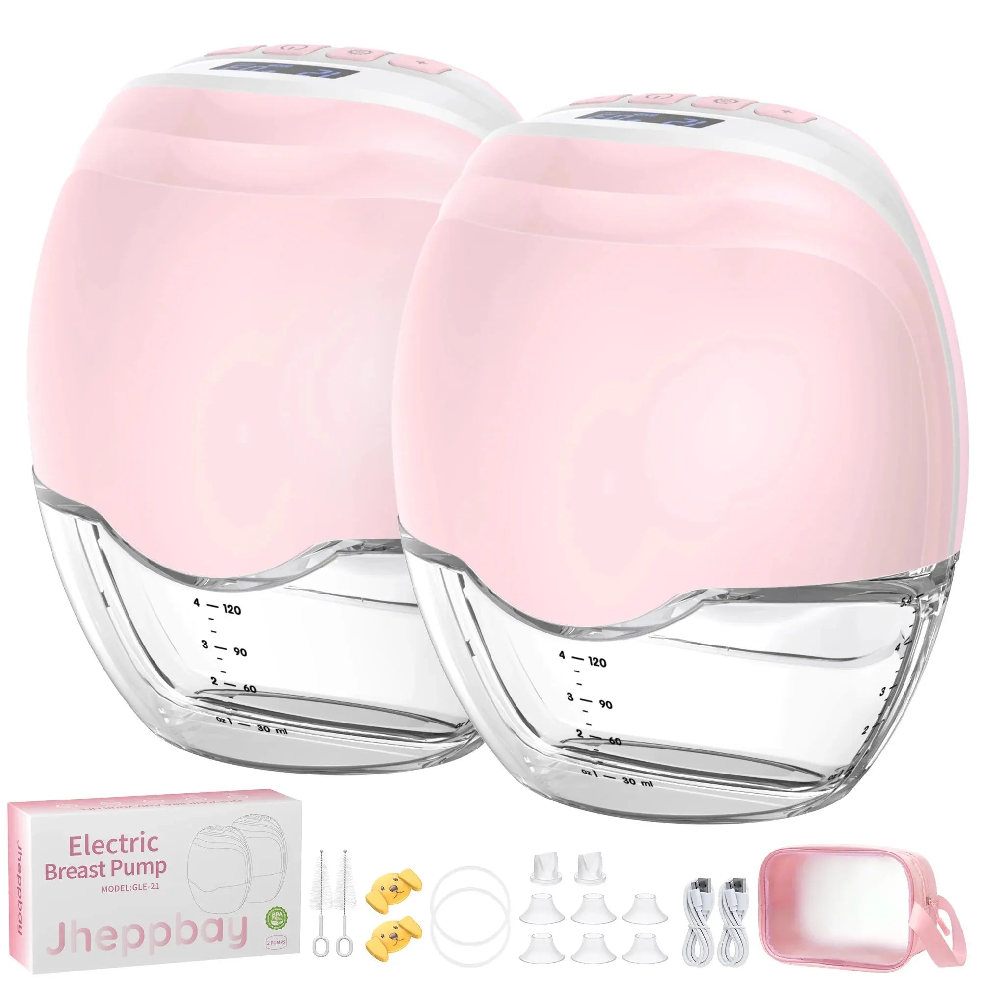 Wearable Breast Pump Electric Breastpumps Hands Free Comfort Milk Collector Lightweight with LED Display 3 Modes & 12 Levels