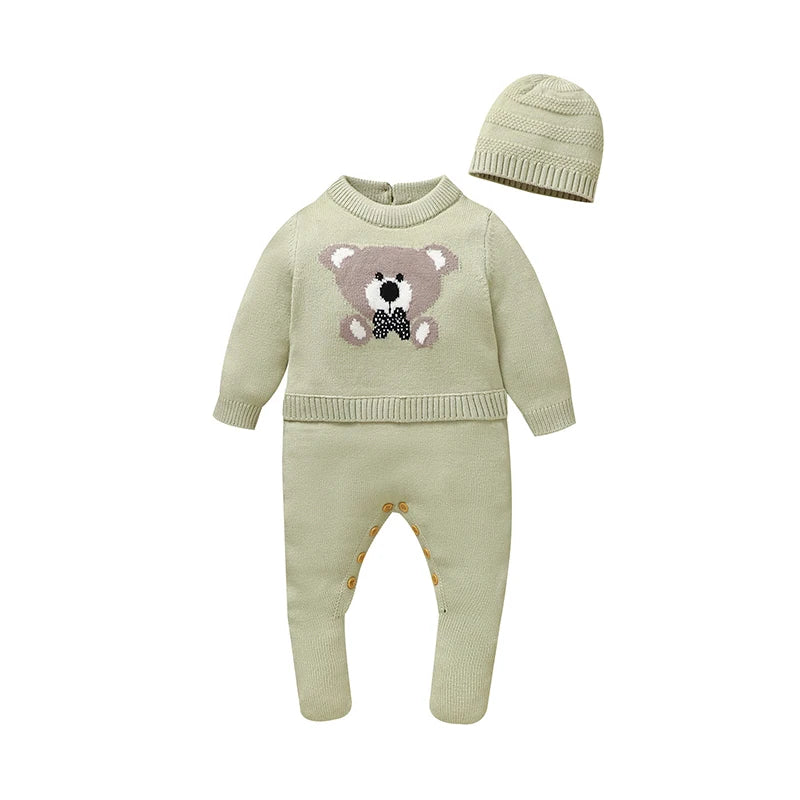 Playsuit Bébé + Bonnet – Hiver Douillet