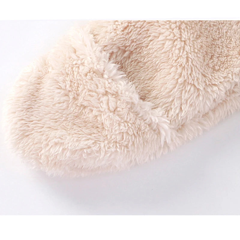 2025 Winter Newborn Baby Cartoon Bear Plush Onesie Hooded Ear Fluffy Romper Unisex 0-12M Thermal Infant Jumpsuit Warm Outfit