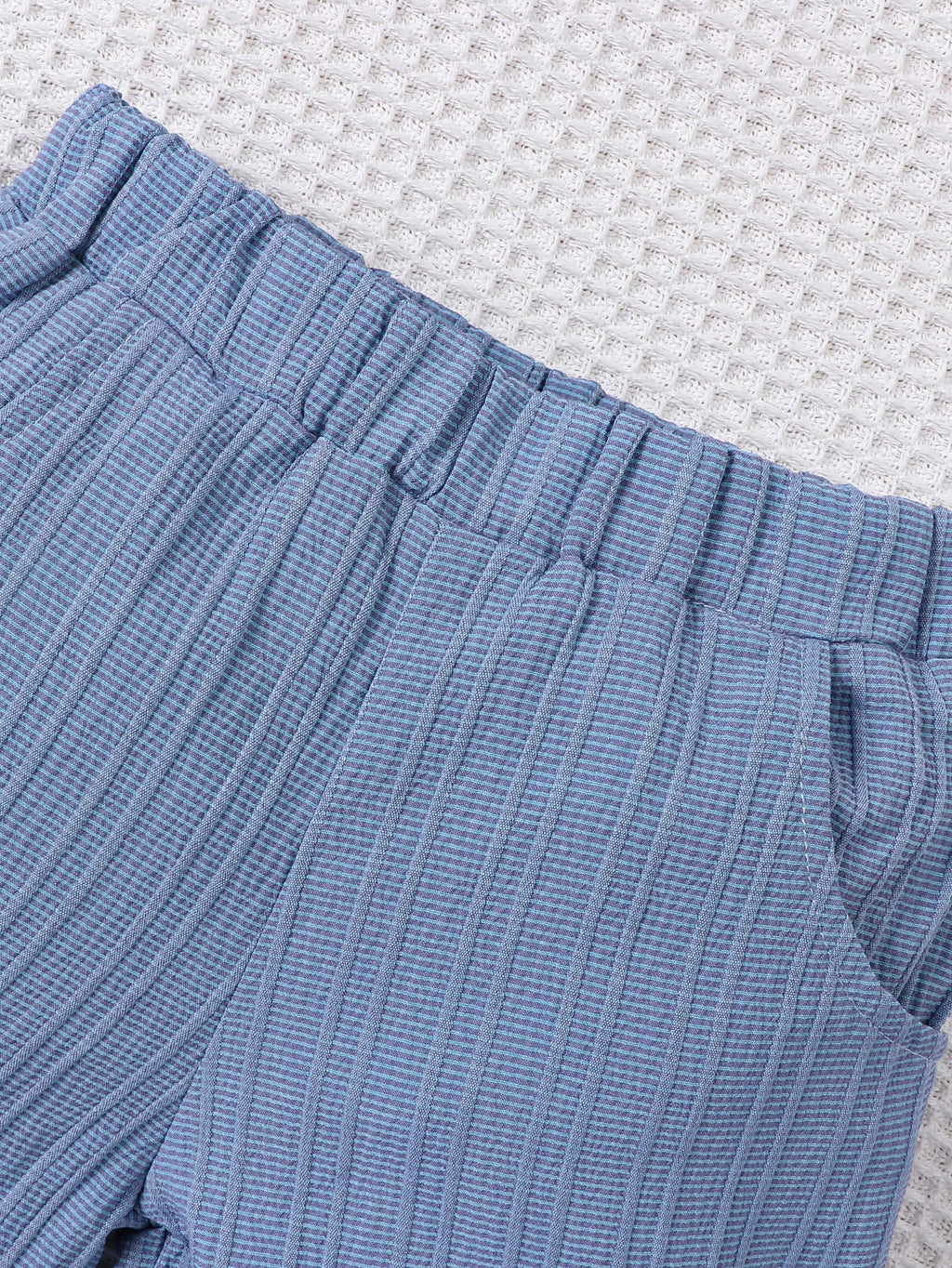 Ensemble Bébé Garçon 2 Pièces – Chemise Jacquard & Short d'Été