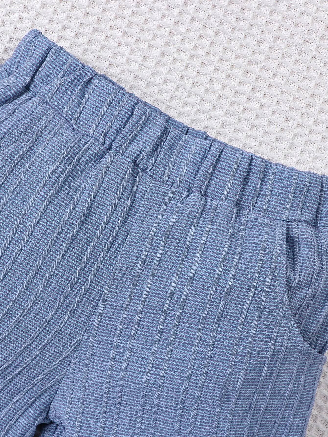 Ensemble Bébé Garçon 2 Pièces – Chemise Jacquard & Short d'Été